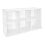 6 Cube Storage Shelf Organizer Bookshelf With Back Panel, Easy Assembly, Wood, White Finish