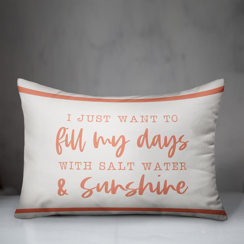 Salt Water And Sunshine Throw Pillow, Orange
