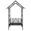 Arche de jardin en métal noir avec banc et support à fleurs, W57,97 * H94,77, facile à installer dans une structure en fer convertible à haute résistance