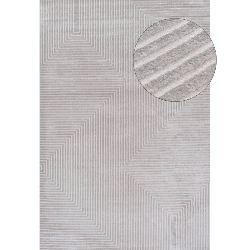 Carmel Modern Geometric Grey Area Rug, Rectangle 240 x 340 cm