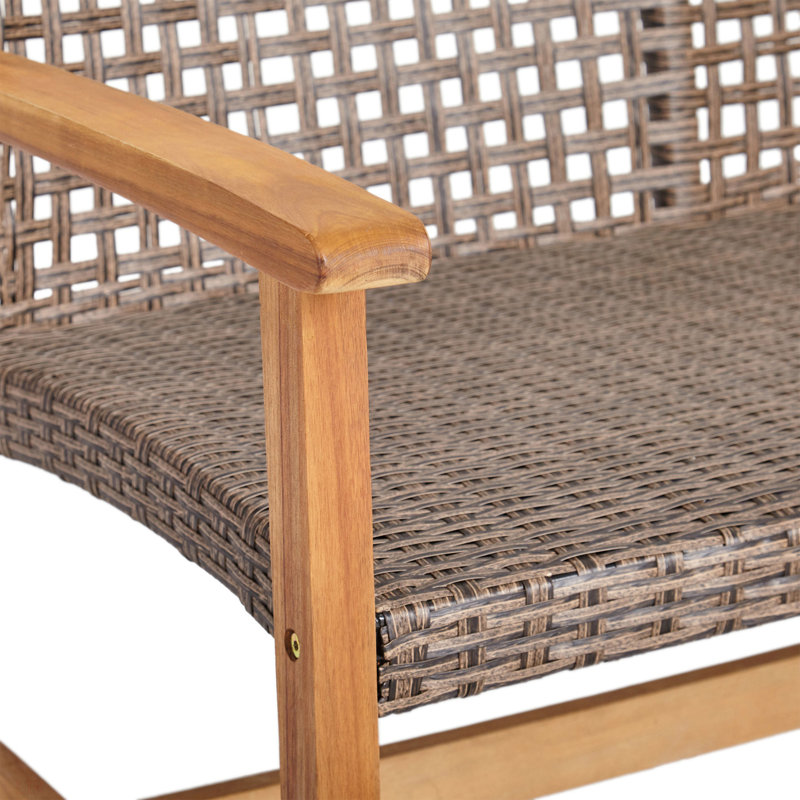 Genola WOOD + WICKER LOVESEAT
