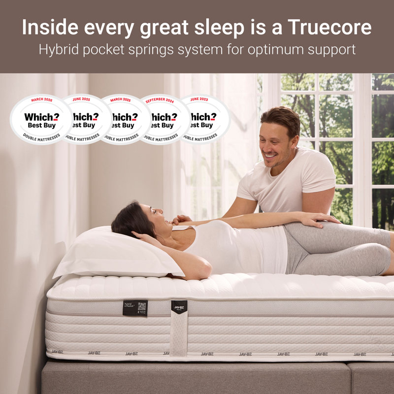 Jay-Be Hybrid E-Pocket True Core Eco-Friendly Mattress, Double (4'6)