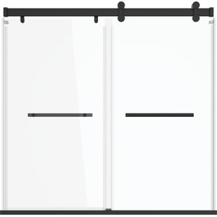 Porte de baignoire sans cadre avec porte de contournement l 56 po x H 57,5 po Exploria