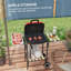 Barbecue au charbon portatif de 17 po avec roulettes Outsunny
