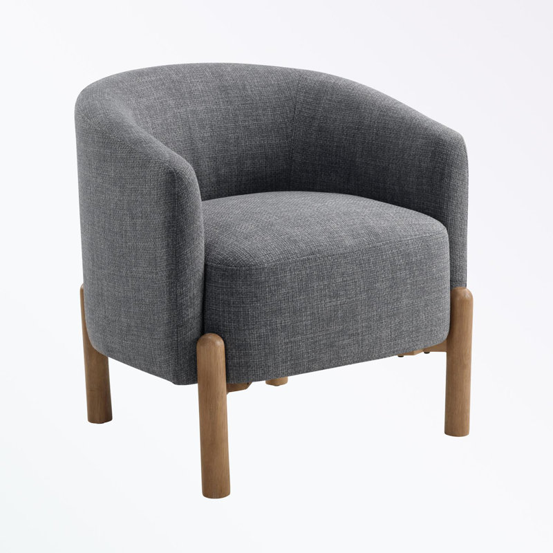 Upholstery Accent Chair with wooden legs, Beige