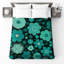 Couvre-lit matelassé à motif floral sarcelle toutes tailles-126079081