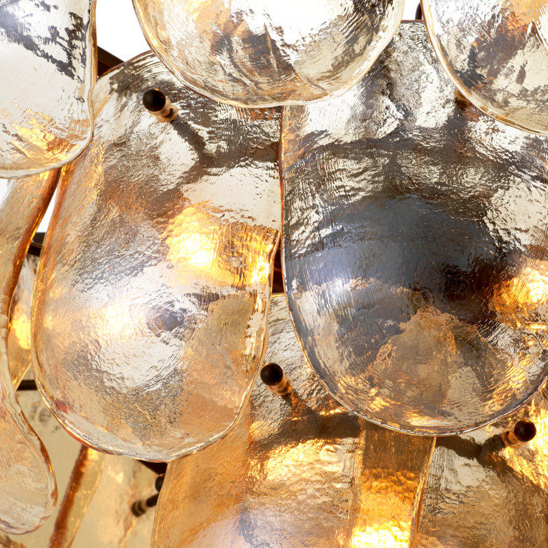 Chandelier Gustave Champagne Colored Glass, Champagne