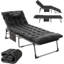 Modern Adjustable Patio Chaise Lounge With Cushion And Headrest –-1986284805