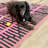 Haysville Reversible Handwoven Black Striped, Zig-Zag on Pink Wool/Cotton Blend Flatweave Dhurrie Area Rug-1640323252