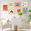 Motif de fleurs florales, Fine Art Portrait, abstrait géométrique, encadré sur papier, 7 pièces-92573475-92573476