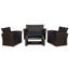 Ensemble de conversation en osier / rotin pour 4 personnes avec coussins Delano-49646172-49959817