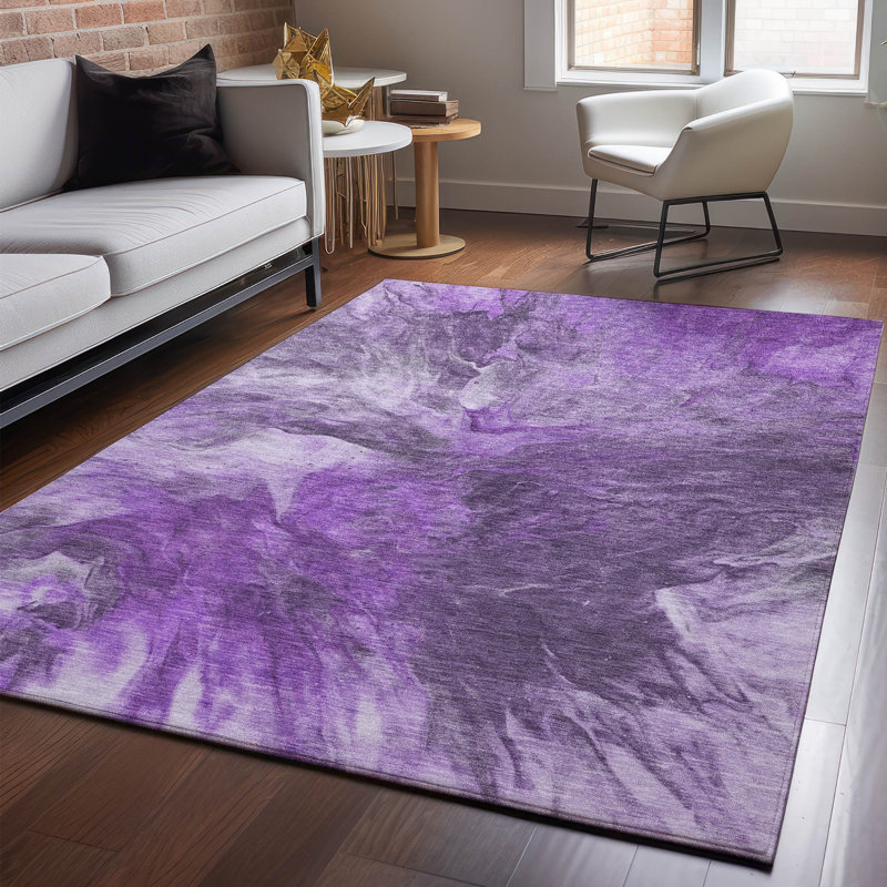 Tapis mauve Premium lavable à la machine, Rectangulaire 3 pi x 5 pi