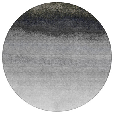 Machine Washable Indoor/Outdoor Xhevrie Silver Rug