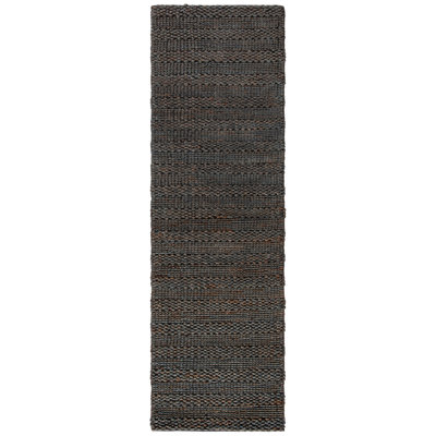 Tapis gris anthracite en jute / coton tissé à la main Paucar