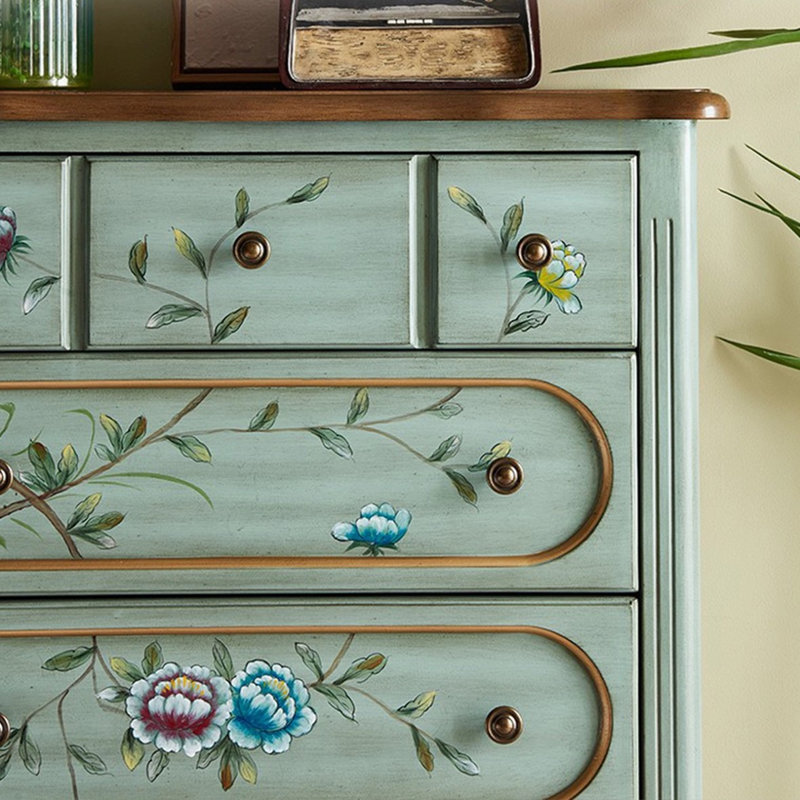 Armoire d'appoint en bois manufacturé vert massif