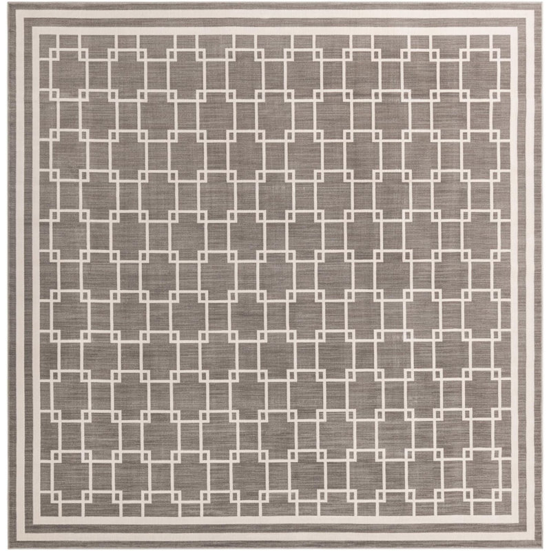 Tapis contemporain gris Ogorman, Carré 10 pi