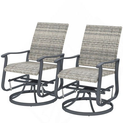 Fauteuil oscillant d'extérieur, ensemble de chaises pivotantes en rotin d'osier