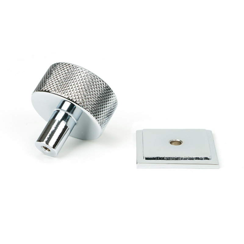 32mm Square Knob, Polished Chrome