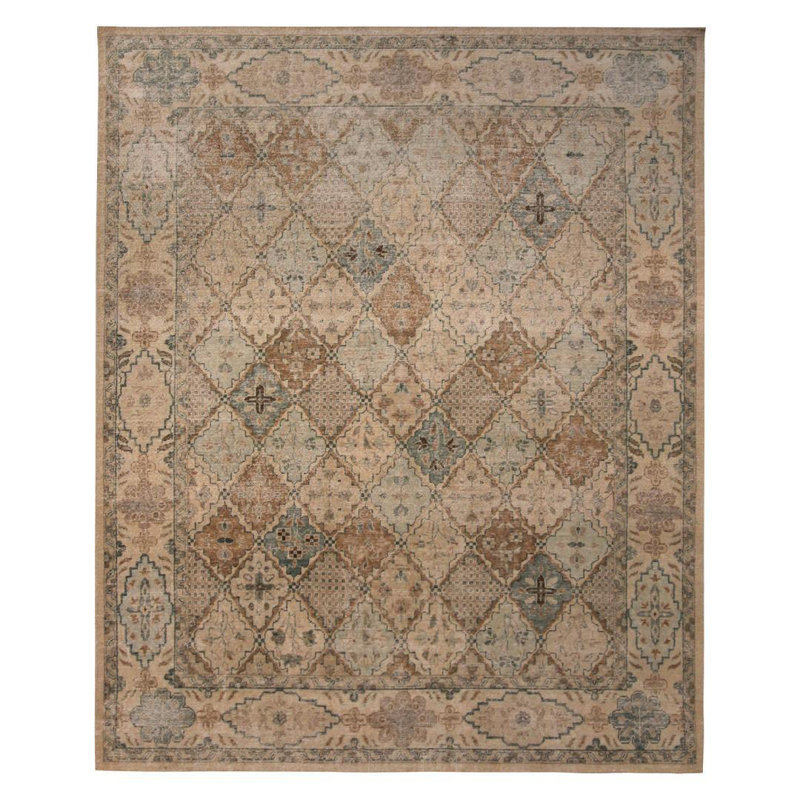 Distressed Homage Handmade Kilim Wool Geometric Area Rug, Rectangle 5' x 7'