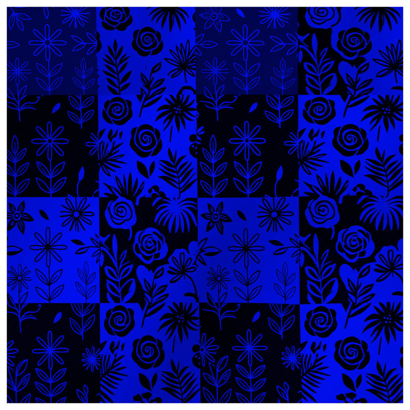 Floral Blue Pattern Comforter, Queen