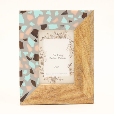 Photo Frame | Handcrafted Natural Wood Resin Picture Frame | 4'' x 6'' 