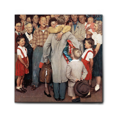 Ritorno A Casa Per Natale by Norman Rockwell - No Frame Painting on Canvas