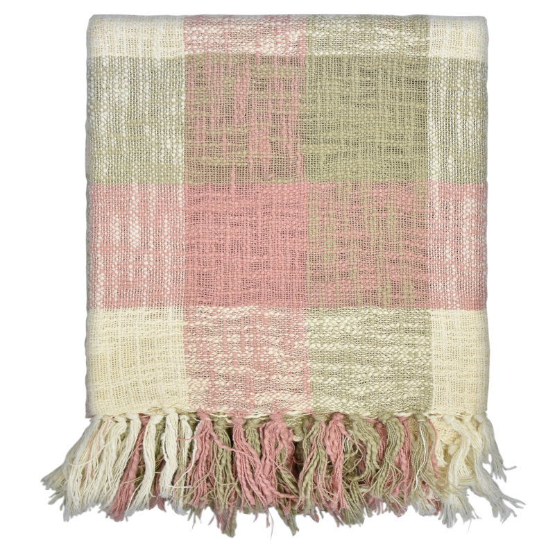 Hand Woven Throw Blanket, Pink