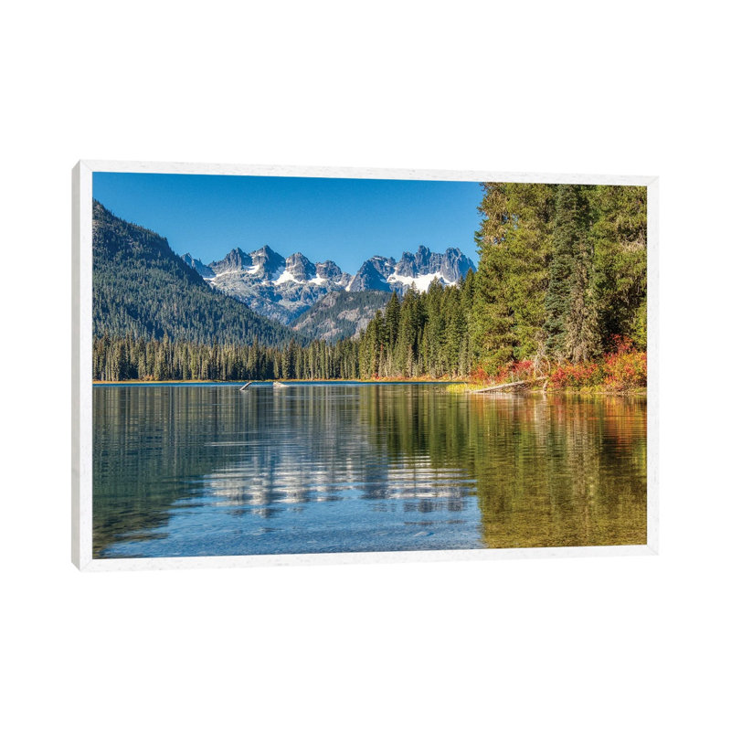 USA, Washington State Cooper Lake in Central Washington, Cascade Mountains reflecting in calm waters 1 Piece Wall Art on Canvas