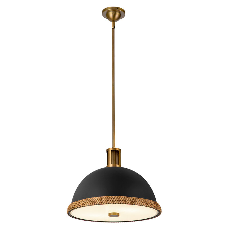 Doral Pendant, Matte Black, 12.75"H x 16.38"W x 16.38"D
