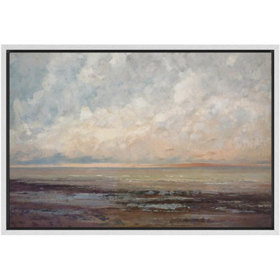" Tidal Flats At Sunset Warm Toned Landscape Illustrations Rustic French Country "