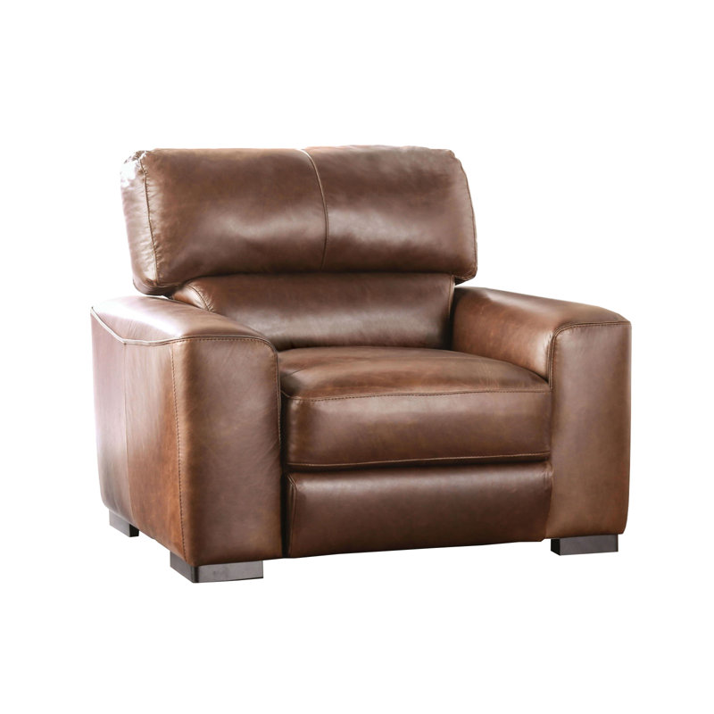 43" W Transitional Chair, Cognac