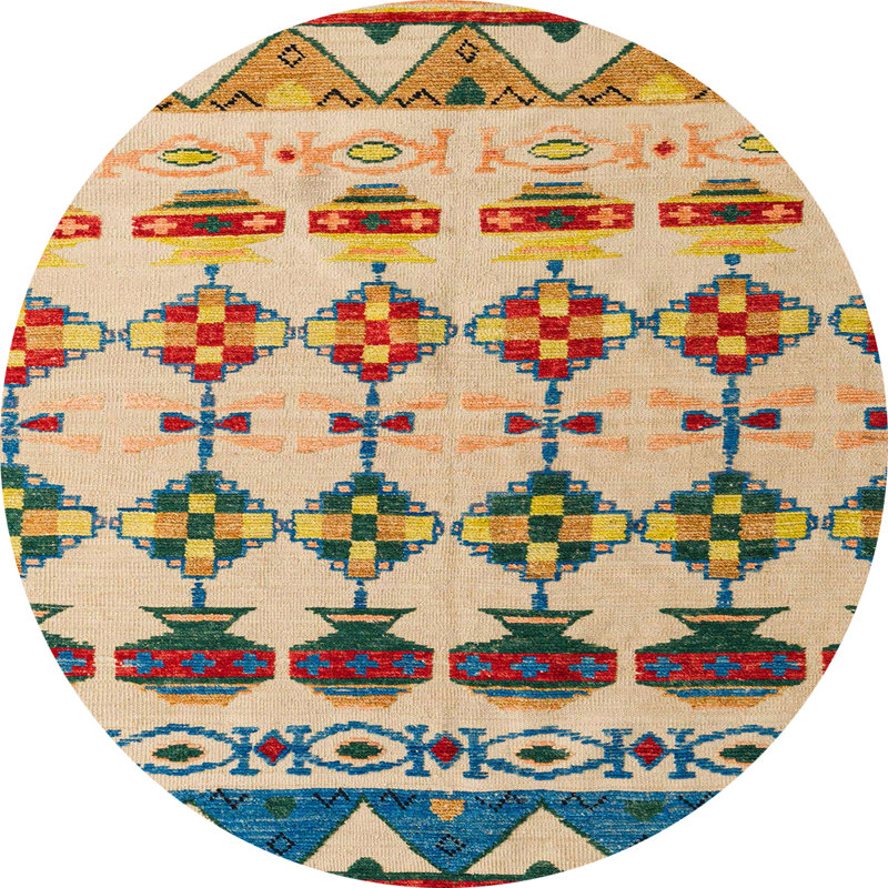 Abstract Indoor Rug, Round 8'