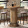 39.4" Bar Table, Round Bistro Pub Table with Metal Ring Footrest, Only Table