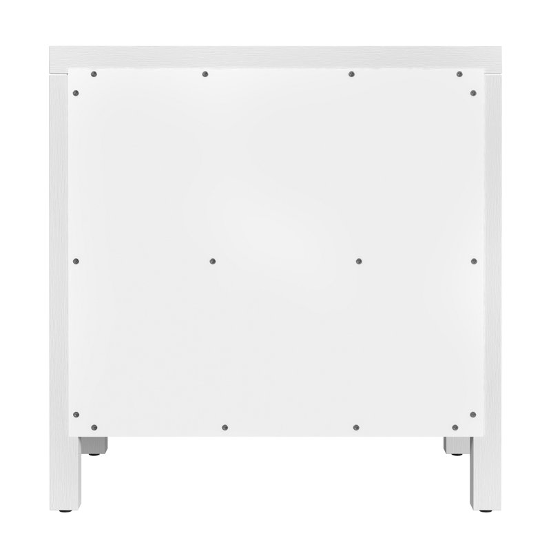 Nora 25 in. W Rectangular Wood 3 Drawer Nightstand, Textured White