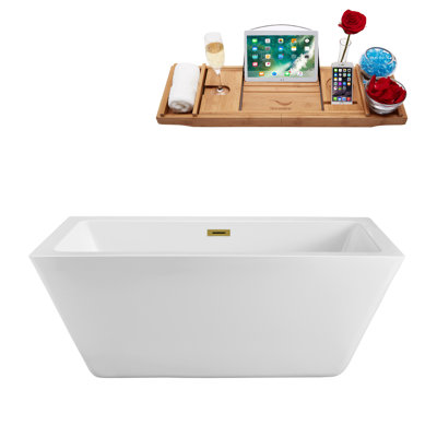 1785.6mm x 800.1mm Freestanding Soaking Acrylic Bathtub