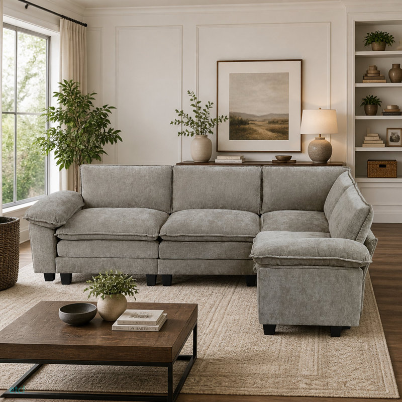 Modern Modern, Chenille brun / gris