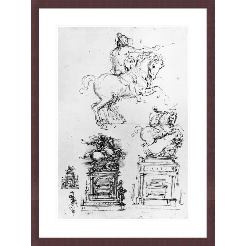 Study for the Trivulzio Monument by Leonardo da Vinci -Framed Giclee Print, H 29,5 po x l 22,06 po