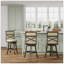 24 Inch Counter Height X-Back Swivel Stool With French Grey Leather, Weathered Grey Finish For Comfort And Style