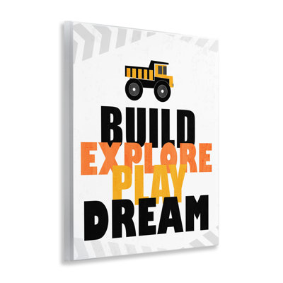 Build Explore Play Dream Wall Plaque, design by Kim Allen