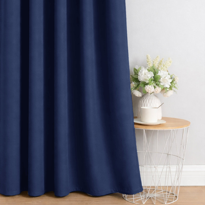 100% Room Darkening Blackout Drapes for Bedroom & Living Room, 167cm Width x 137cm Drop, Navy