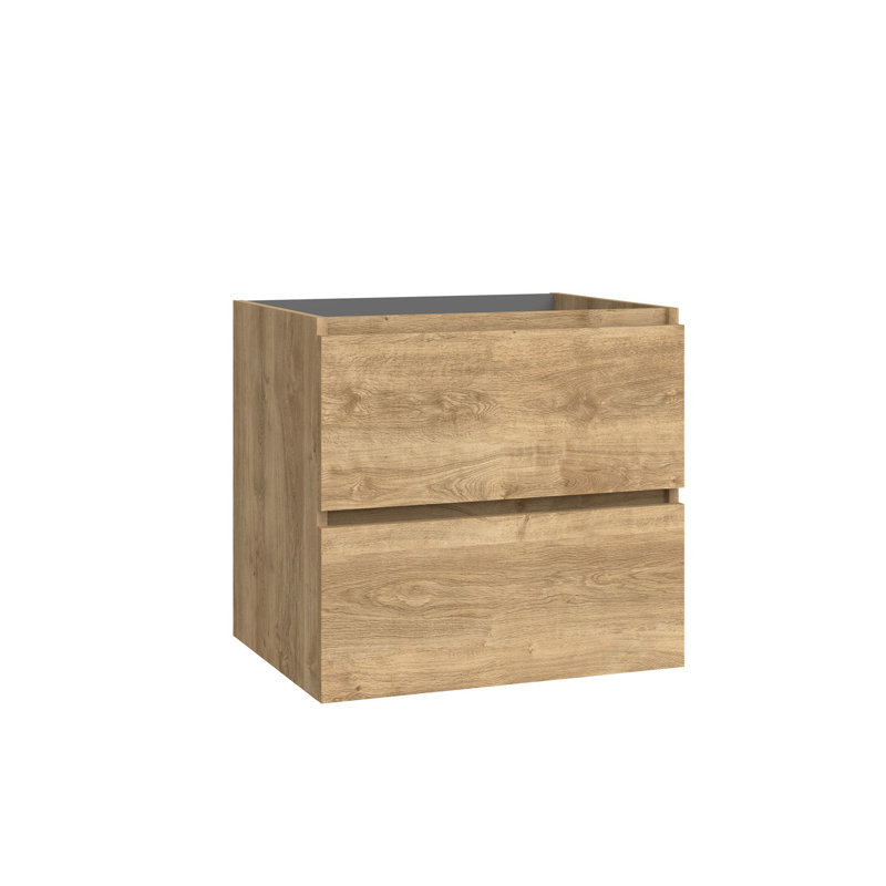 Natural Oak Wall-Mounted Single Vanity Base, 23.2"