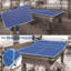 Dessus de table de ping-pong de taille moyenne de 9 pi Roomfitter, plateau de tennis de table pliable et portable pour jeux d'intérieur, bleu