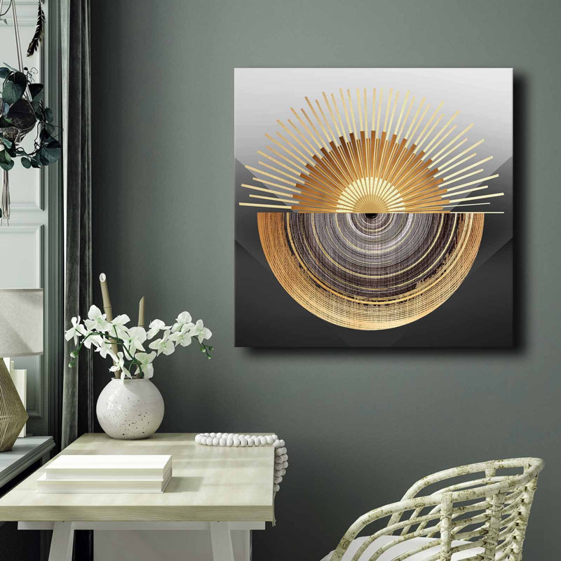 Golden Eclipse Modern Wall Art – 27.6'' X 27.6''
