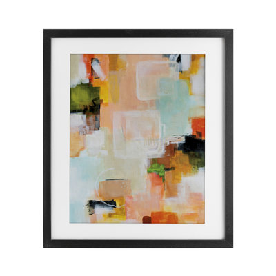 Deconstructed Love Abstract Framed Print Under Glass, design by Katherine Irvin