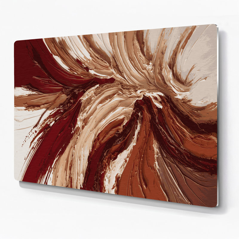 «Lyrical Abstraction 10», art mural en métal brun, H 8 po x l 10 po