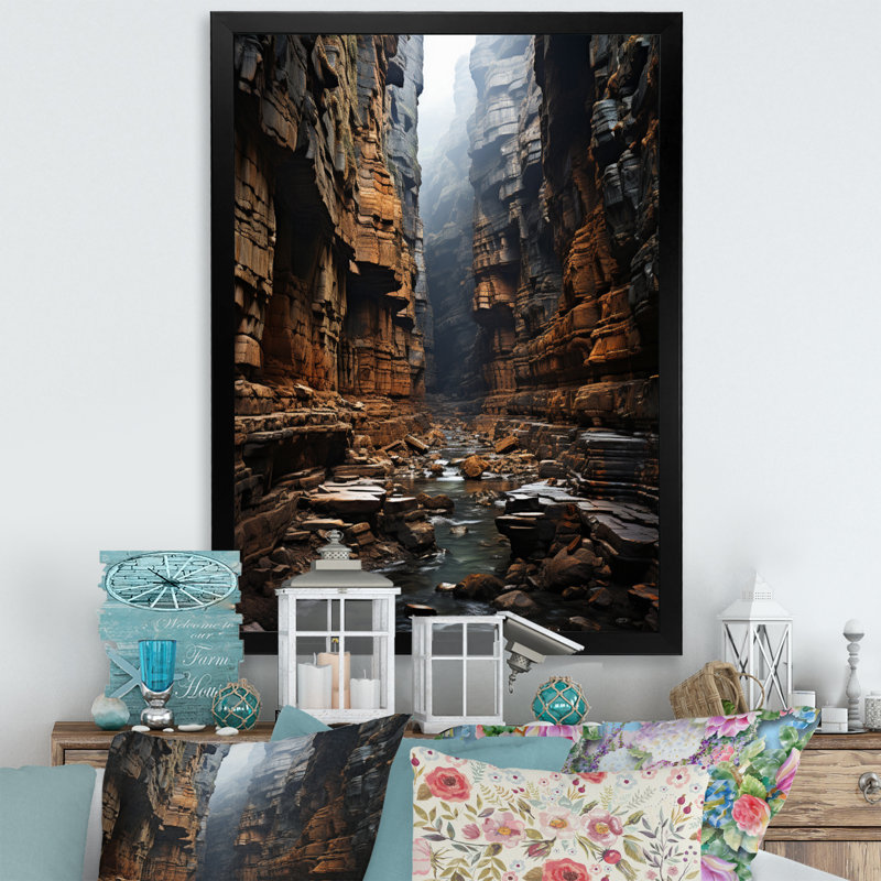 Reproduction d'art sur toile Canyon Canyon, Cadre photo noir, H 20 po x l 12 po x P 1 po