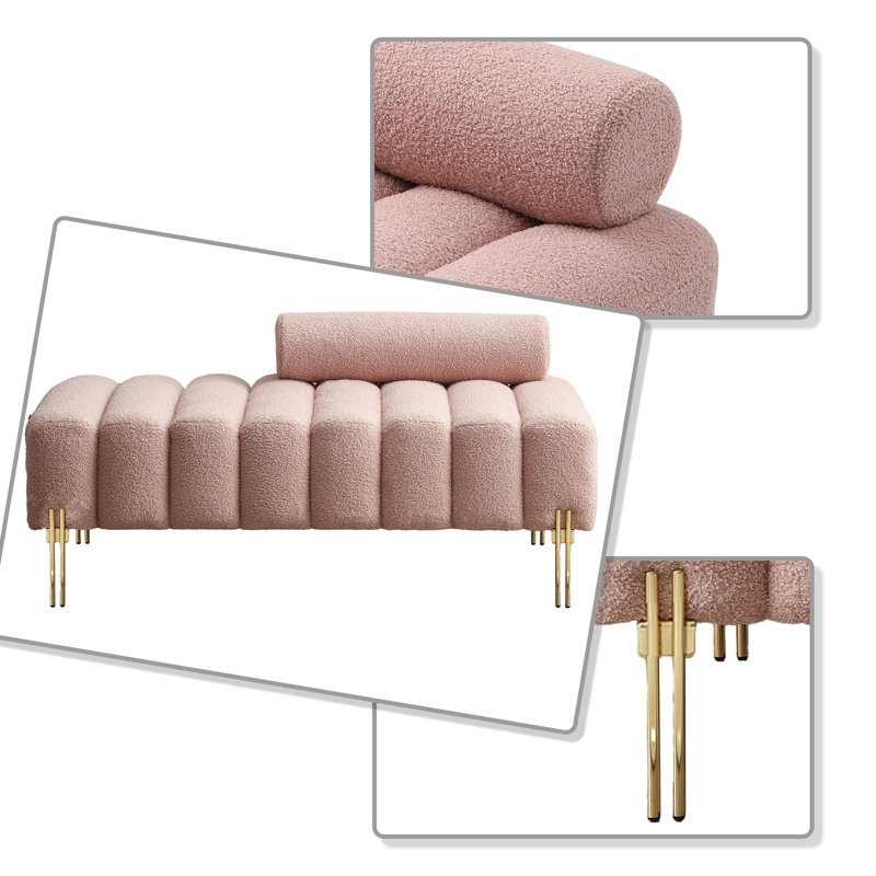 Rafi Upholstered Bench, Rose