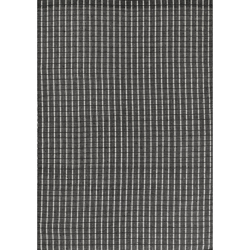 Tapis intérieur / extérieur noir / blanc tissé à la main à motif géométrique Malmo, Rectangle 3 pi 6 po x 5 pi 6 po