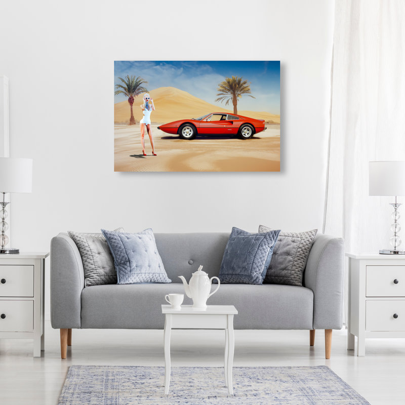 Perfect Place to Tan Canvas Transportation Print by Oliver Gal, 11"H x 16"W, Gold Frame