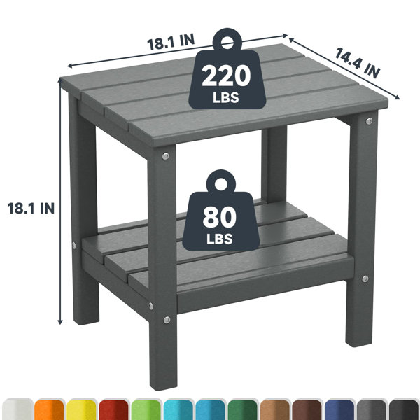 Rosecliff Heights HDPE Double-Tier Patio Table Side Table 